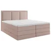 MID.YOU POSTELJA BOXSPRING 180 cm x 220 cm , les, tekstil, leseni material roza