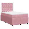 Vidaxl Box spring postelja z vzmetnico roza 120x200 cm žamet