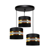 Luster na sajli CORAL 3xE27/60W/230V crna