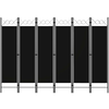 Sobna pregrada sa 6 panela crna 240 x 180 cm