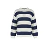 Trendyol Indigo Oversize Fit Wide Fit Crew Neck Striped Knitwear Sweater