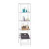 Northix Kopalniška polica bambus bela 5 polic 180x60x30 cm