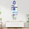 WallXpert dekorativna daska za surf od pleksiglasa Mvsf51M, ilustracija Santorinija sa belim kućama i plavim kupolama, 36 x 100 cm