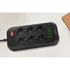 Električni razdelilec 6 vtičnic 230V 4x USB polnilec 3,4A črn 2m