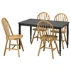 DANDERYD / SKOGSTA Sto i 4 stolice, crna/bagrem, 130 cm