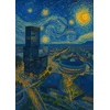 Plakat 30x40 cm Katowice v slogu Van Gogha
