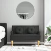 Klupa s jastucima crna 113 x 64,5 x 75,5 cm od tkanine