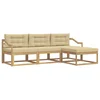 Set vanjskih sofa s jastukom 4 pcs Bijela i bež Poliester