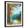 Plakat s paspartujem naslikana drevesa v jesenskih barvah - 30x45 no frame