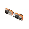 Zero Modem adapter, D-Sub9 metal housing, M/F, with Hex screws