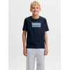 Jack & Jones Junior Majica JCOFUSION mornarska / svetlo modra / off-bela