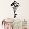 Wallity Zidna dekoracija Flying Boy 3, 45x85cm, Crna