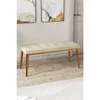 Hanah Home klupa Arwen, 105 cm, krem / prirodno drvo