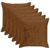 Vidaxl Prevleka za blazino 6 kos HOUTEN Svetlo rjava 70 x 70 cm Flanel