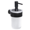 Gedy - Zidni dozator sapuna PIRENEI 110 ml mlečno staklo/mat crna