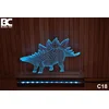 Black Cut 3D Lampa Svetlo plava