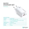 Kucni punjac Pluginn PI-D74-45w, GaN, QC3.0, PD3.0, PPS, USB 19W, PD 45W sa PD iPhone lightning kablom beli