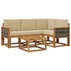 Set vanjskih sofa 5 kom. Prirodna i bež Poliester