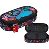 STITCH PIÓRNIK Szkolny JEDNOKOMOROWY Usztywniany Saszetka BLACK Aloha Disney