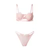 Trendyol Dusty Rose Lace Ribbon/Bow Rope Suspender Underwire Coverless Knitted Underwear Set