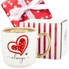 Velika porcelanasta skodelica v škatli za valentinovo darilo 385 ml