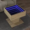 Stolić za kavu LED boja hrasta 50x50x45 cm konstruirano drvo