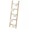 SATSUMAS Stalak za cveće s 5 saksija, bambus/bela, 125 cm