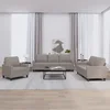 3-dijelni set sofa s jastucima smeđesivi od tkanine