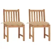 Vrtne stolice s jastucima 2 kom od masivne tikovine