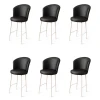 Hanah Home Set barskih stolica Uras, 6 komada, Crno-beli
