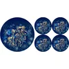 Bertoni Home Unisexs 1+4 Round Table Pads Set Midnight Navy Blue
