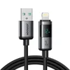Joyroom Kabel z zaslonom USB-A - iPhone Lightning 3A 1,2 m - črn