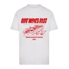 Mister Tee Majica Life Moves Fast Grab What is Good rdeča/bela