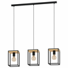 EGLO Viseća lampa LIBERTAD 3xE27 88 cm crna/drvo 99855
