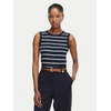 TOMMY HILFIGER Top Stripe Slim Tank mornarska / bela