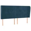 Vidaxl Vzglavje z ušesi temno modra 203x23x118/128 cm žamet