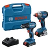 Bosch Set aku alata Udarni odvrtač GDX 183-LI i Bušilica-odvijač GSR 185, 2 × 2.0?Ah, Punjač GAL 18V-20, Kofer