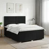 vidaXL Postelja boxspring z vzmetnico Črna 180 x 200 cm Blago