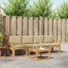 Set vanjskih sofa s jastukom 5 pcs Bijela i bež