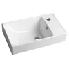 NUALI Keramični umivalnik 50x30cm, mešalnik na desni strani/bela - Bela - 50x30 cm - Sapho - 24 - Keramika - Pravokotnik - 500 - 165 - 300 - 14