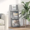 Polica za časopise s policom Siva Sonoma 43 x 11 x 102 cm