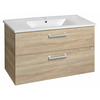Kozmetična omarica VEGA, 100 cm, 2 predala, hrast platin - Hrast platin - 24 - 43.60 - MDF/laminat - Obešen na steno - Samodejno zapiranje - Aqualine - POLY A VEGA - 97.00 - Modern square - 97x60x43,6 cm - 60.00