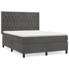 Vidaxl Box spring posteljni z vzmetnico temno siv 140x190 cm žamet