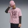 Mens Puma Graphic Paradise Mindset Washed Boxy T-Shirt, Pink, Size XXL, Clothing