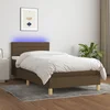Den Box spring postelja z vzmetnico LED temno rjava 90x190 c