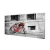 tulup.si Slika na steklu Rdeče kolo s košaro 140x70 cm 4 obešalnika