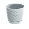 Prosperplast Cvetlični lonec Ratolla Round 16,5 cm bel s podstavkom, 2 l