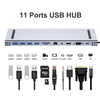 Adapter TIP-C HUB na 4xUSB +SD/micro+RJ45+HDMI+ VGA+ PD+ Audio