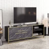 Hanah home TV Komoda Polka Zlatno-Crna