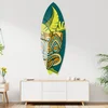 WallXpert dekorativna daska za surf od pleksiglasa Mvsf58L, tiki maska sa tropskim lišćem na tirkiznoj pozadini, 50 x 100 cm